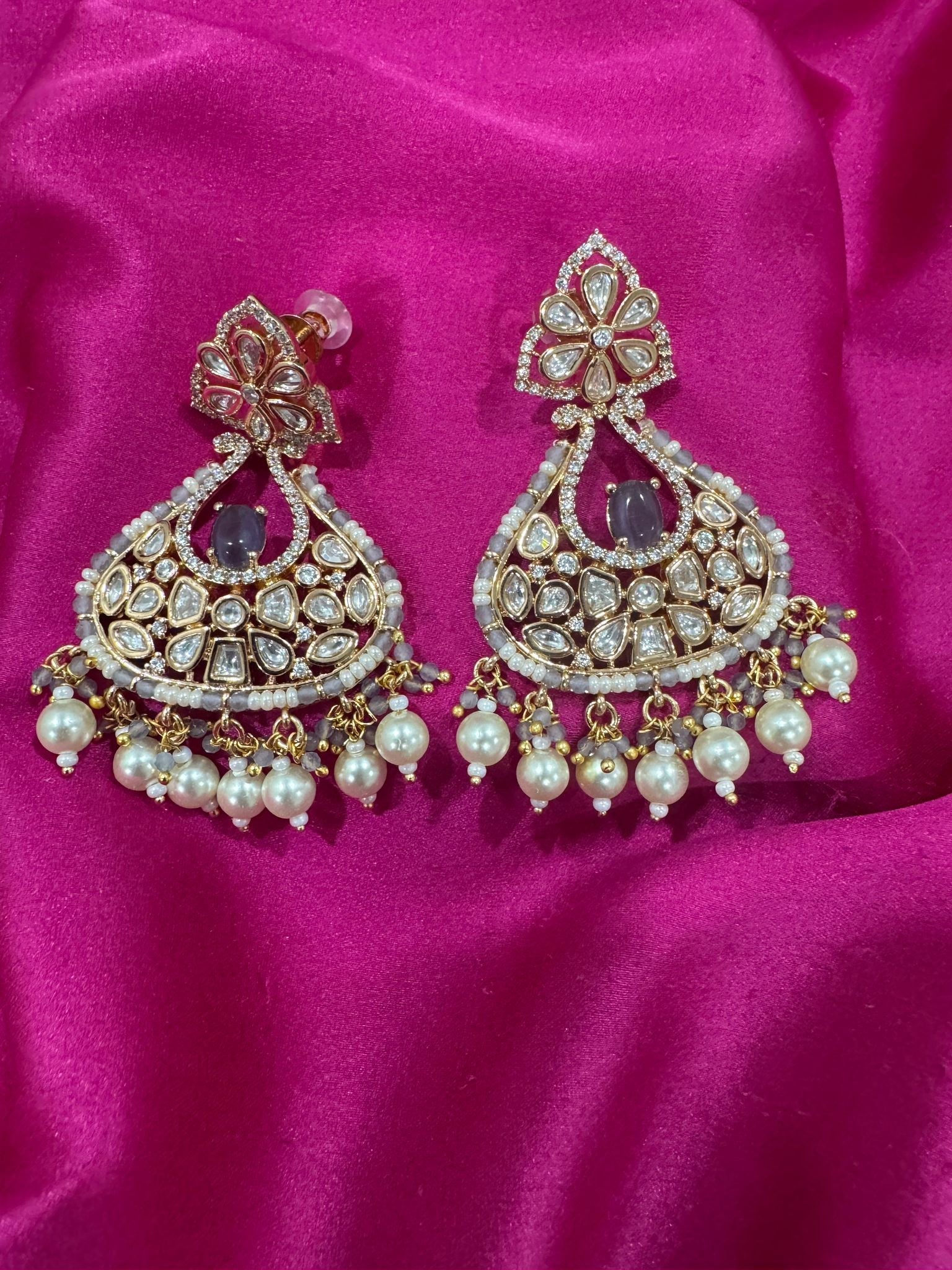 Gold and Pearl Drop Earrings